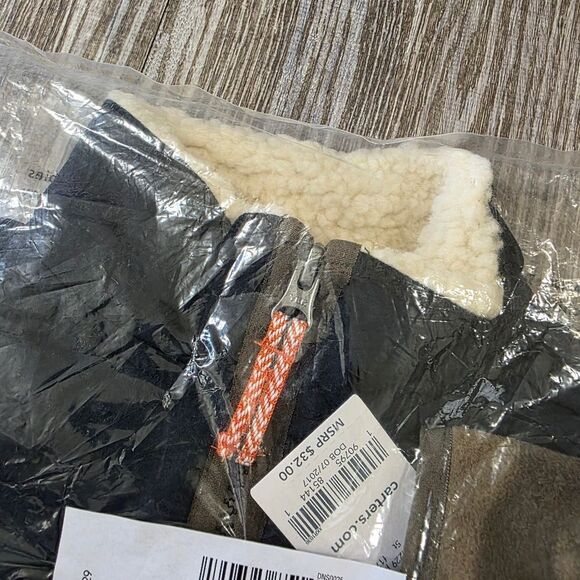 Carter's Camo Sherpa Jacket Quarter Zip Boys Size 5 Green Black Brown Brand New - Picture 3 of 5